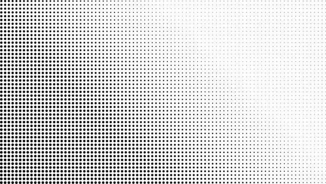 Halftone dots pattern gradient background with black and white dots