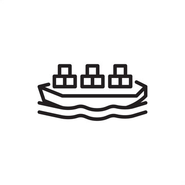 Panamax ship icon symbolizing canal transit, representing vessel hardware, cargo tools, maritime freight gear, hull design systems, and industrial global shipping logistics for container transport.