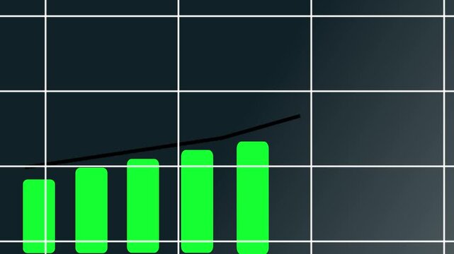 Business growth bar chart rising graph financial success analytics trend background 4k animation video