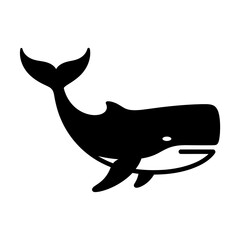 Fototapeta premium Black silhouette of a whale