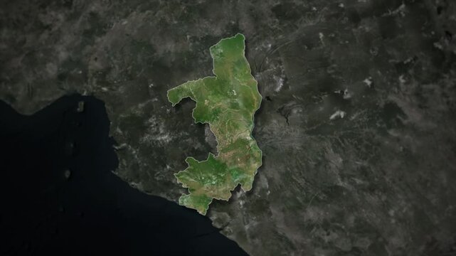 CONGO Map Animation with White Borders, Digital Country Borders and Light Transition Background