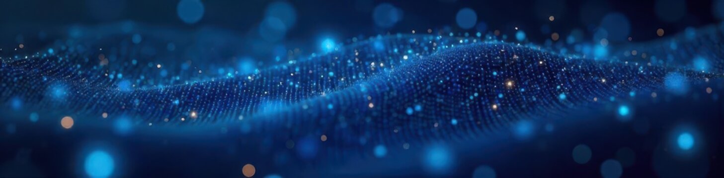 Abstract digital code background illustration with lines and dots in blue and white colors , matrix, innovation