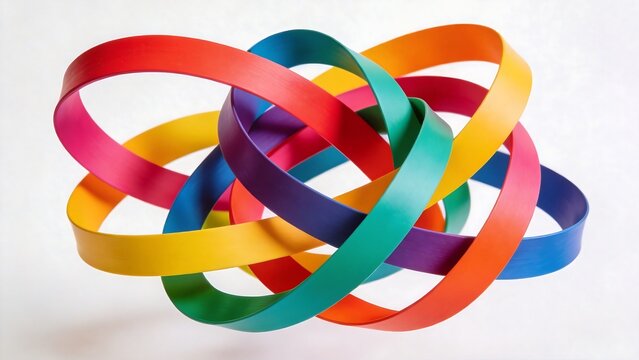Colorful interwoven ribbons