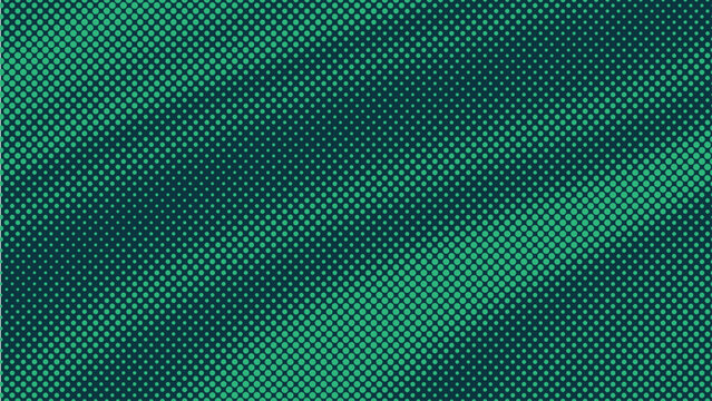 Abstract green halftone pattern background with emerald dot gradient and retro pop art comic style texture