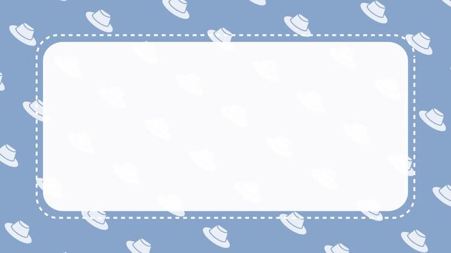 Hat Pattern Animation | Blue Background Seamless Design | Copy Space