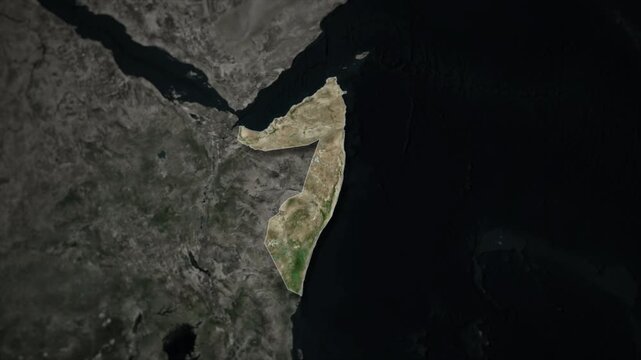 SOMALIA Map Animation with White Borders, Digital Country Borders and Light Transition Background