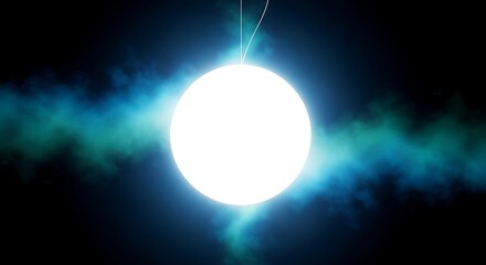 Obraz premium Celestial Glow: Radiant Orb in Cosmic Nebula Space Art