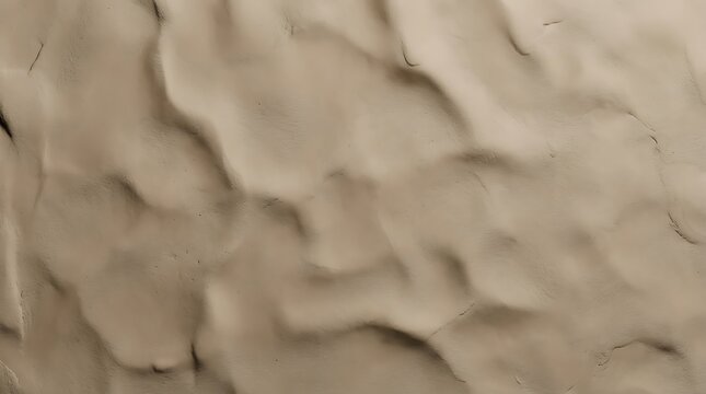 A close-up view of textured beige clay with wavy patterns.