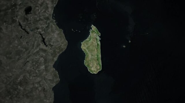 MADAGASCAR Map Animation with White Borders, Digital Country Borders and Light Transition Background