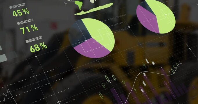 Animation of data processing over building site