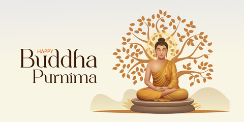 Buddha Purnima (Vesak) VECTOR ILLUSTRATION © artifine