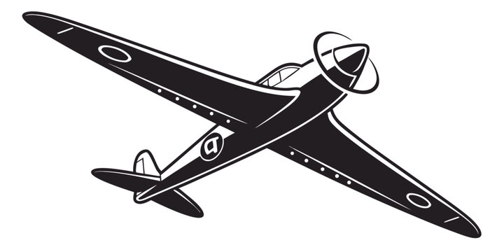 Propeller airplane silhouette graphic design with airplane propeller aircraft aviation silhouette transportation illustration monochrome traveler adventure vacation transport
