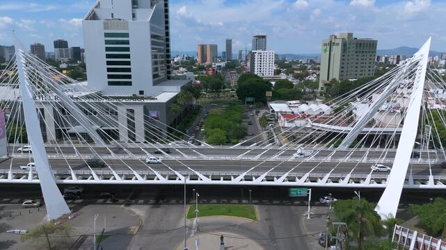 July 29, 2025, Guadalajara, Mexico: Guadalajara from Above: The Iconic Matute Remus Bridge.