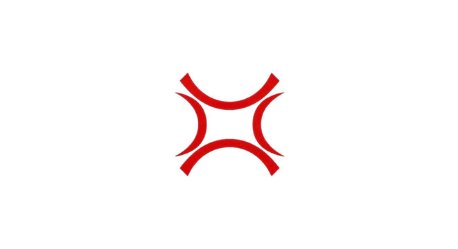 Vector illustration of red anger symbol icon on a transparent background