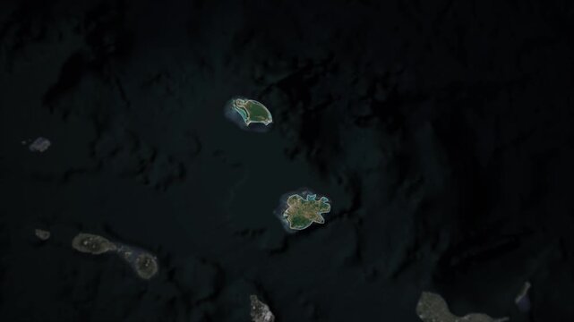 ANTIGUA AND BARBUDA Map Animation with White Borders, Digital Country Borders and Light Transition Background