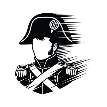 Napoleonic soldier portrait with distinctive headgear and epaulettes