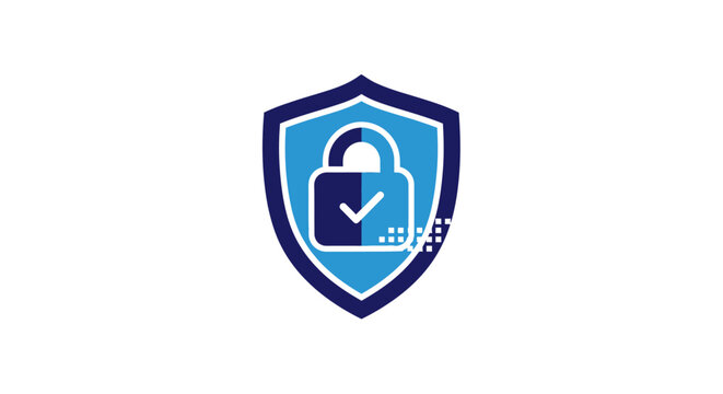Padlock with checkmark on shield icon.