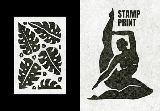 Stamp Print Poster Effect Mockup