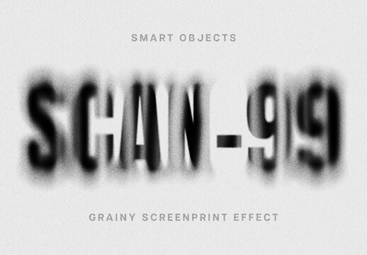 Grainy Screenprint Text Effect Mockup