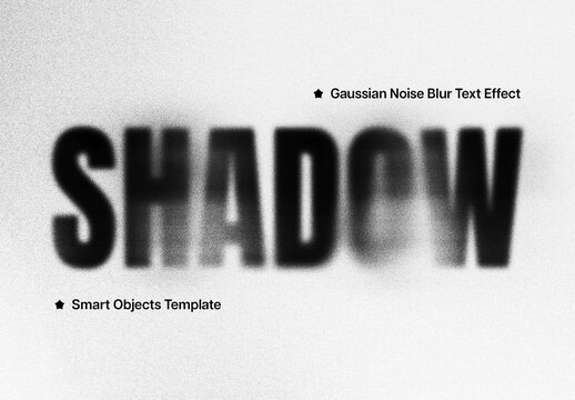 Gaussian Noise Blur Text Effect Mockup