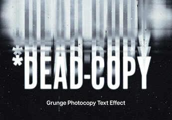 Grunge Photocopy Text Effect Mockup