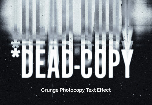 Grunge Photocopy Text Effect Mockup