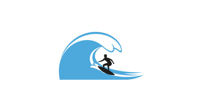 Man surfing on a wave board.
