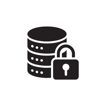 Database Server With Secure Lock For Cybersecurity And Data Protection Concepts