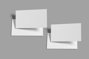 Fototapeta premium Textured business card mockup on a grey background
