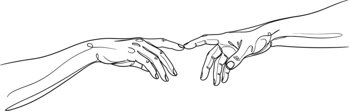 Touching hands a symbolic fathers day image representing connection love and generational bonds for dad
