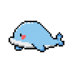 Fototapeta premium Pixel art illustration character dolphins design
