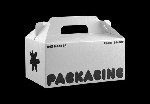 Gable Box Mockup Angled View with Handle