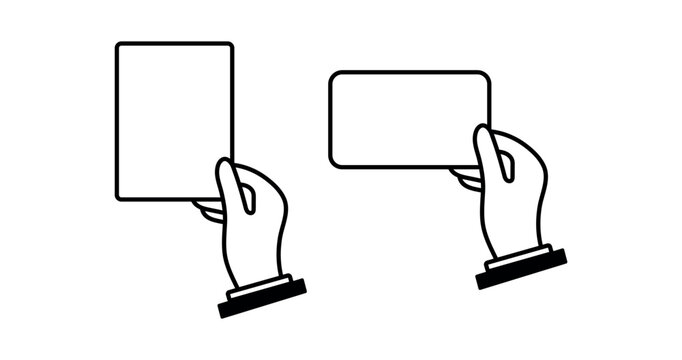 hand holding a card. hand holding card icon. card in hand icon. hand and card sign. payment, Id card,credit card png and vector illustration on transparent background.