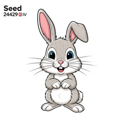 Cute Cartoon Rabbit Character Design 2. © Surya