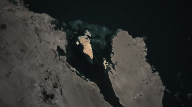 BAHRAIN Map Animation with White Borders, Digital Country Borders and Light Transition Background