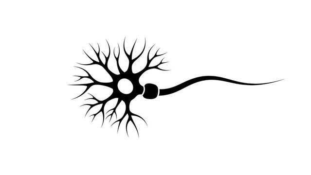 Neuron icon silhouette nerve cell vector