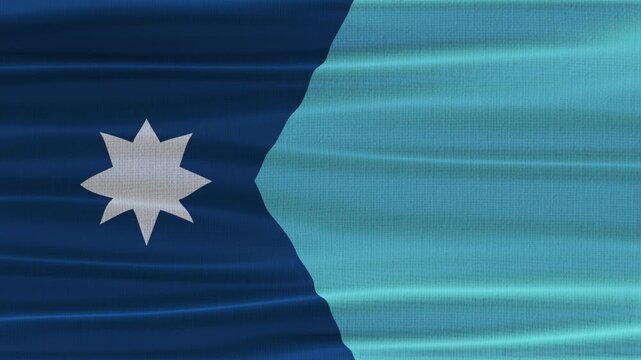 Minnesota flag waving in the wind with high quality fabric texture