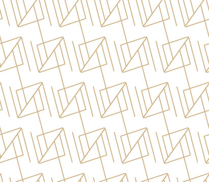 Minimalistic geometric ornamental pattern. Elegant outline creative luxury background. Monochrome endless unusual beige print