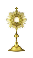 Fototapeta premium Jesus Christ in the monstrance. Sacrament of the Eucharist. Corpus Christi - 3D Illustration