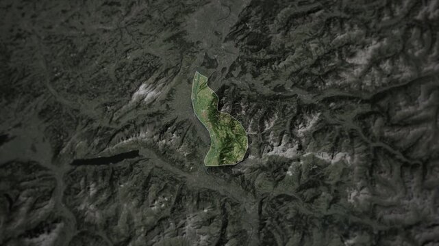 LIECHTENSTEIN Map Animation with White Borders, Digital Country Borders and Light Transition Background