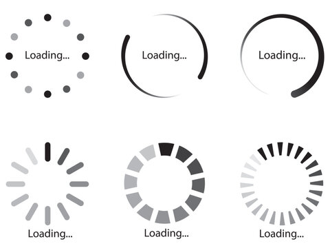collection of loading and buffering symbols for websites