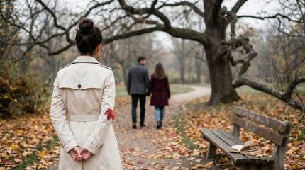 Fototapeta premium walk through the autumn park