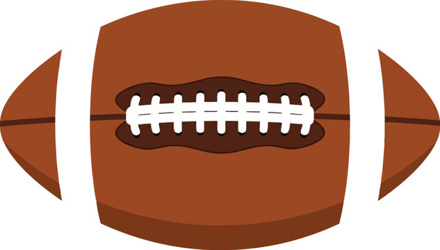 Brown american football isolated on transparent background sport ball vector illustration game equipment oval shape laces