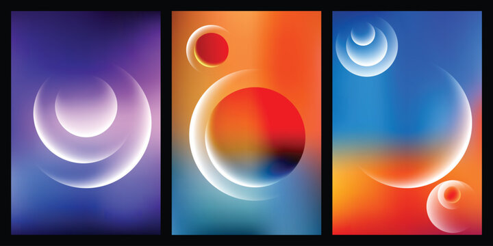 A vibrant digital artwork featuring colorful abstract shapes and glowing orbs on a sleek background