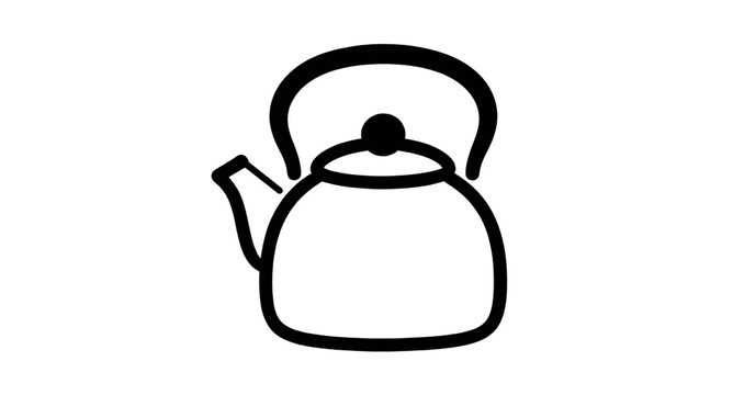 tea kettle, kettle icon, teapot icon, tea icon, hot drink, kitchen utensil, cooking pot, boiling water, steam kettle, kettle outline, line icon, outline icon, simple icon, minimal icon, flat icon, vec