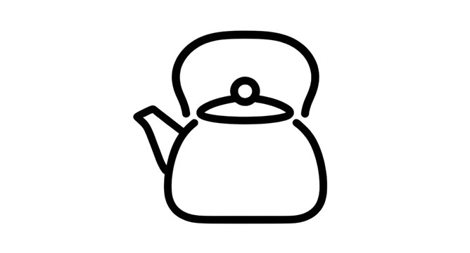 tea kettle, kettle icon, teapot icon, tea icon, hot drink, kitchen utensil, cooking pot, boiling water, steam kettle, kettle outline, line icon, outline icon, simple icon, minimal icon, flat icon, vec