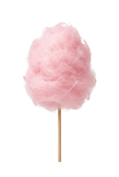 Pink cotton candy on stick isolated. Sweet carnival treat mockup.