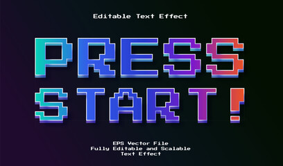 8-Bit Retro Gaming Press Start Pixel Art Editable Text Effect for Arcade UI and Esports Design © StevenIrawan