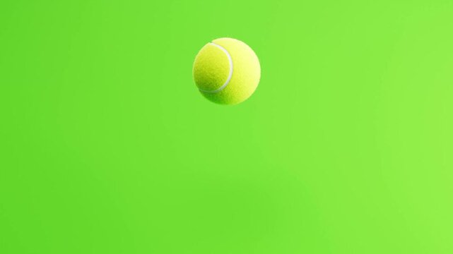 Tennis Ball Bouncing on Green Background, Seamless Loop 3D Animation