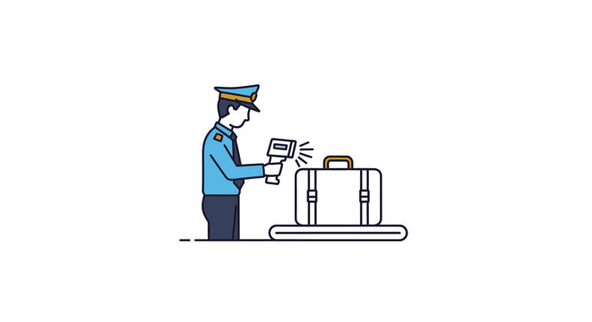 Delivery man with luggage and package.